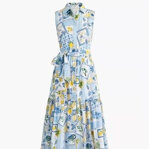 J. Crew Blue and Yellow Maxi Dress